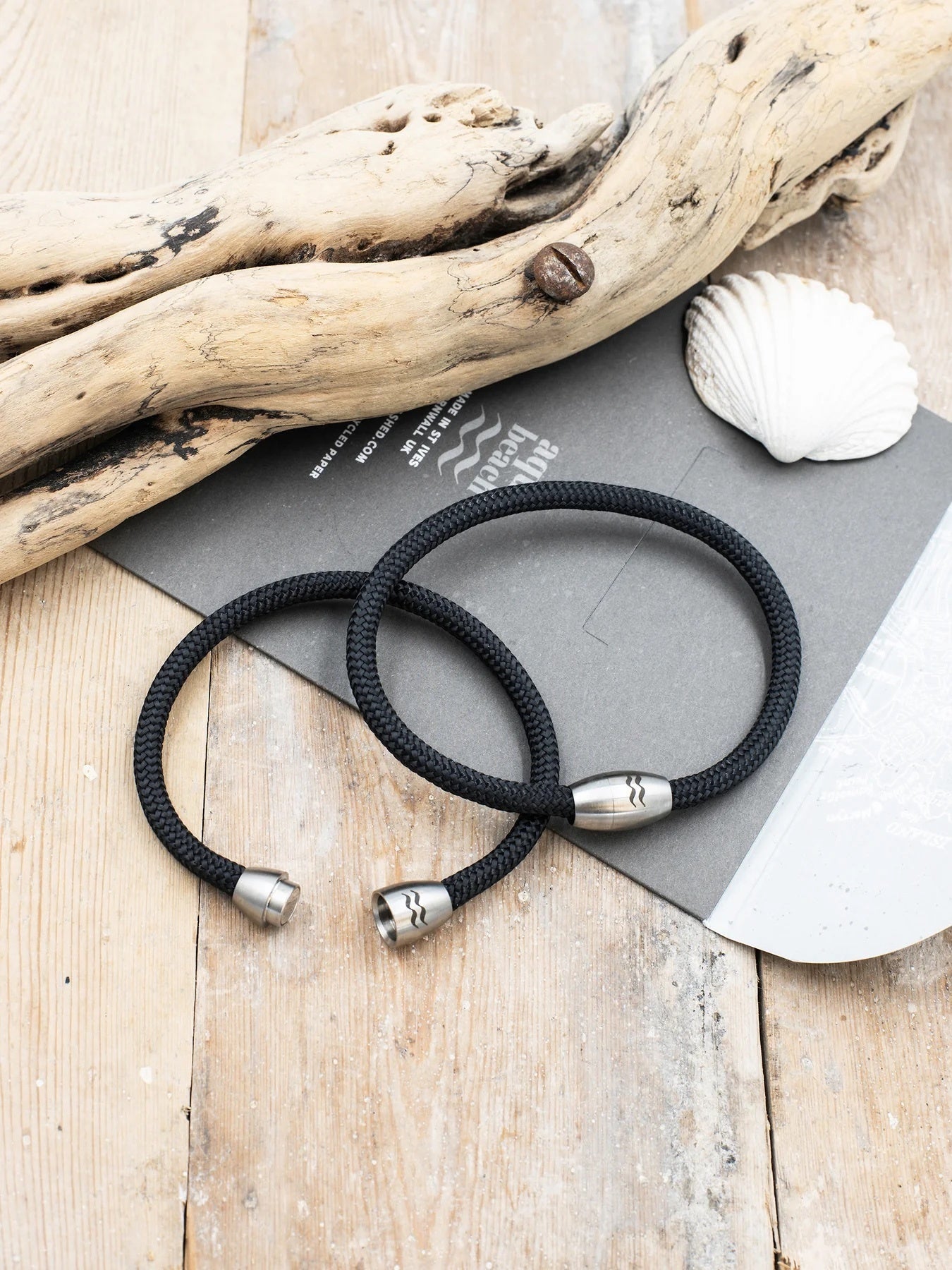 Aqua Beach Black Recycled Plastic Bracelet
